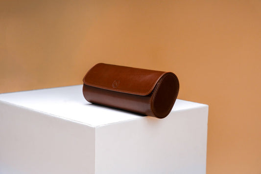 Bosphorus Galata watch roll in Montana 01 leather, interior detail